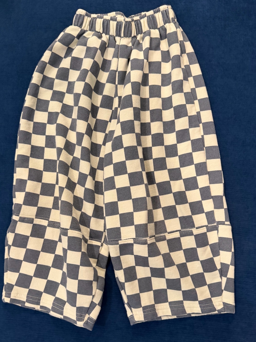 Zara Checkerboard Jogger Pants - Cream and Black